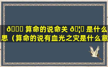 🍀 算命的说命关 🦆 是什么意思（算命的说有血光之灾是什么意思）